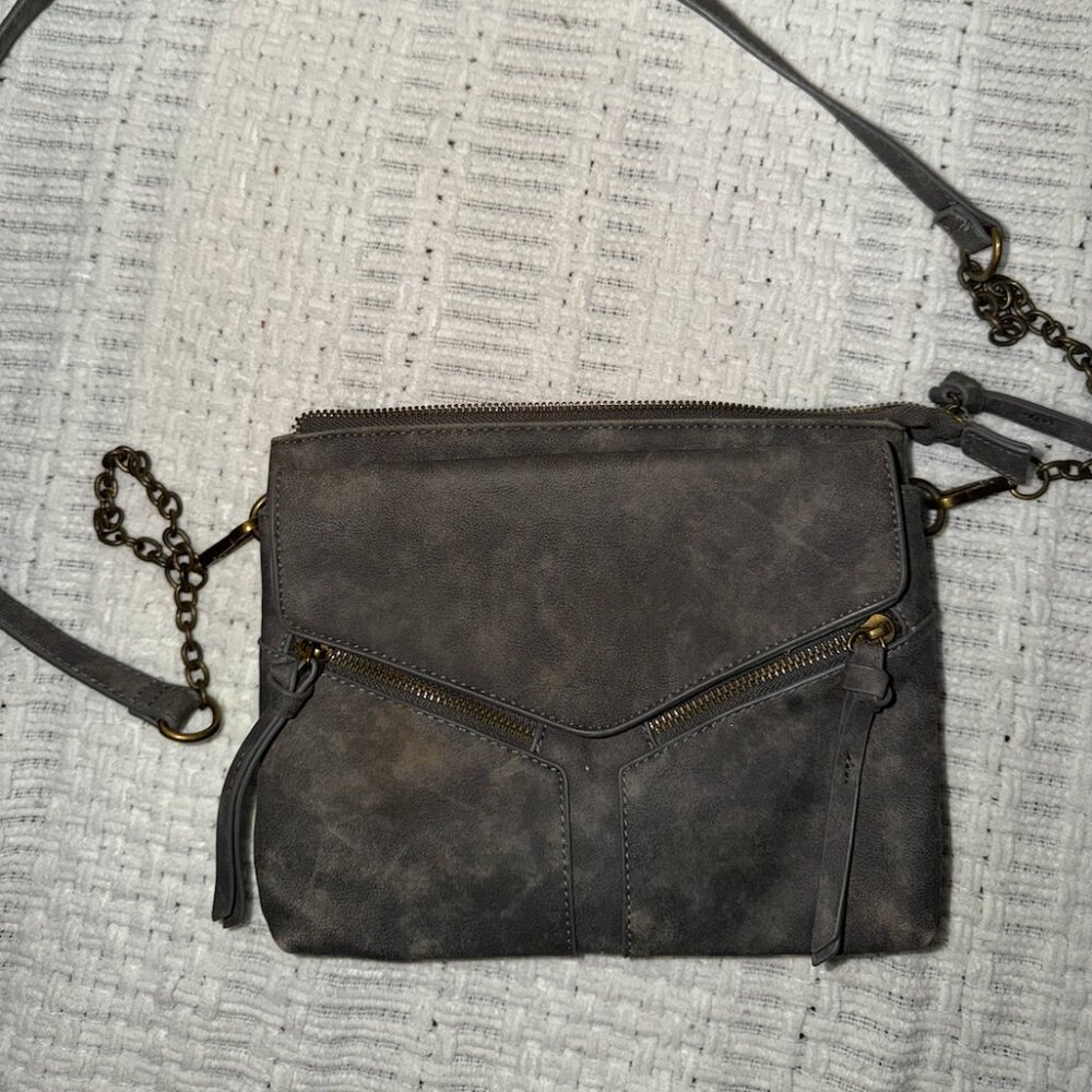 Altar'd State | Faux Leather Crossbody in Marbled Grey